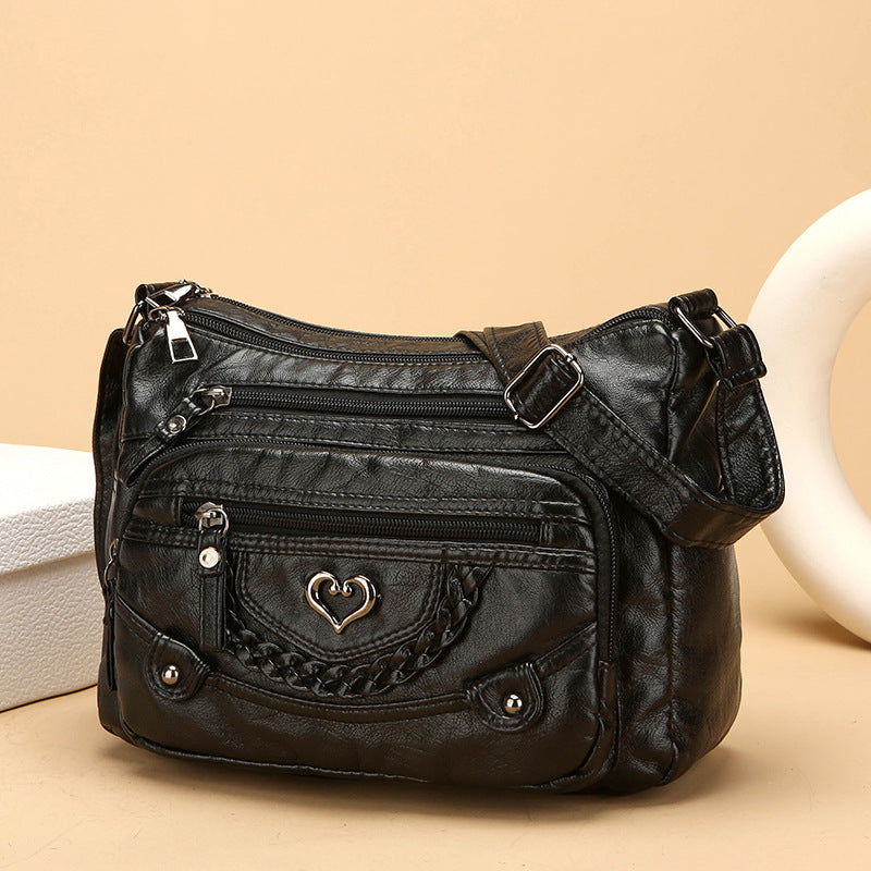 💐【50% KEDVEZMÉNY!】🎁Női puha PU keresztpántos táska – Több zseb a tökéletes rendszerezésért 👜🔑